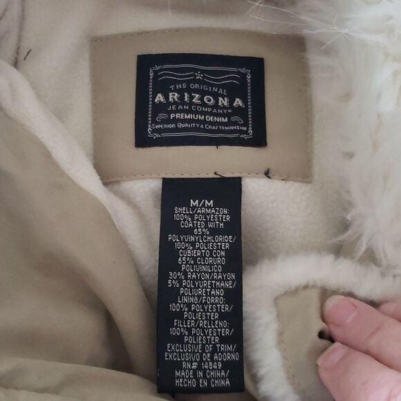 NWT Very Nice Arizona Fleece Lined Winter Coat Jacket with Faux Fur Trim Sz M - Picture 5 of 5